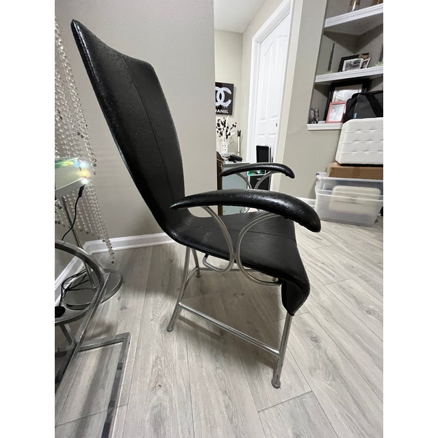 1980s Set of Mid-Century Authenic Italian Ostrich Chairs For Sale - Image 10 of 13