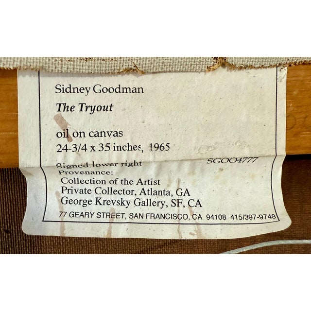 Sidney Goodman, Large American Modernist Oil Painting Baseball Game the Tryout Sidney Goodman, 1965 For Sale - Image 9 of 18