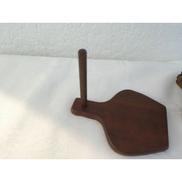 1970s Wood Model Boat Coasters with Holder, 9 Pieces For Sale - Image 4 of 6