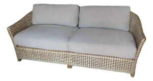 Amazing McGuire Antalya Rattan Laced Rawhide Leather Sofa