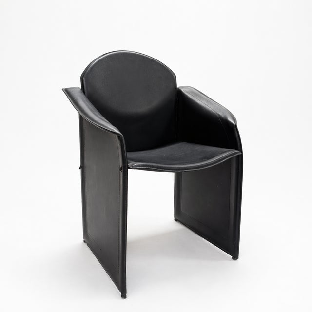 Vintage Black Leather Chair, 1980s For Sale - Image 9 of 9