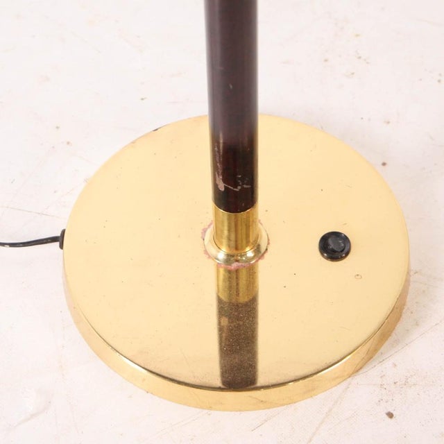 Mid-Century Brass and Wood Lamp, 1980s For Sale - Image 6 of 11