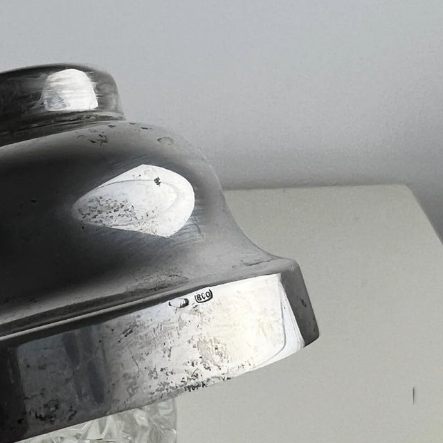 Metal Vintage Italian Crystal and Silver Cocktail Shaker, 1940s For Sale - Image 7 of 11