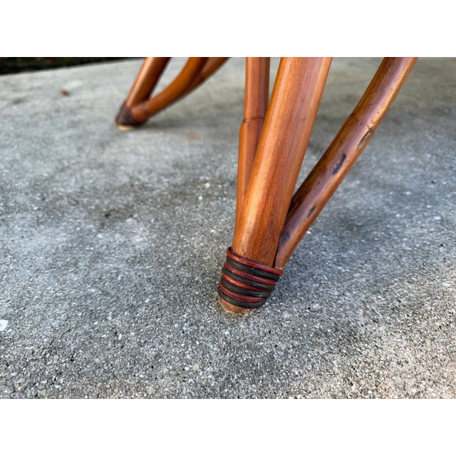 Vintage Palm Beach Handwoven Natural Rattan Console Table For Sale - Image 12 of 15