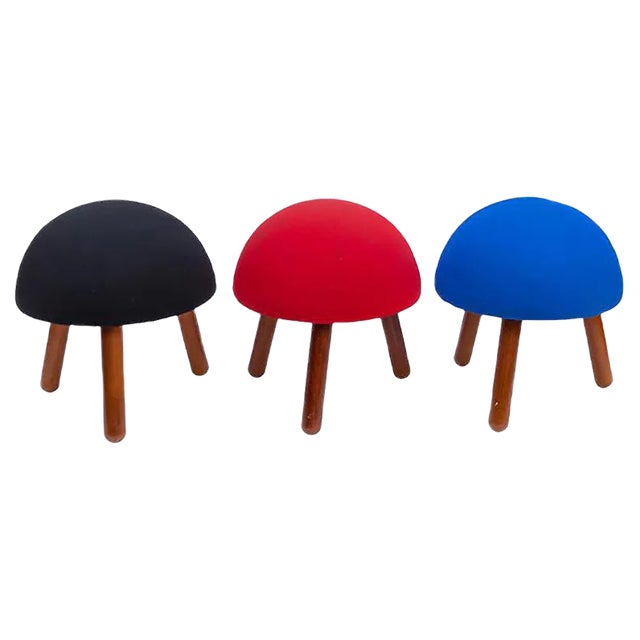 Mushroom Shaped Stools, 1980s, Set of 3 For Sale