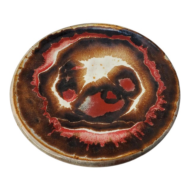 St Louis Studio Pottery Plate With Abstract Pattern For Sale