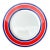 Vintage Italian Red and Blue Striped Ceramic Serving Plate For Sale
