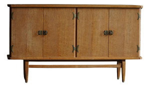 Mid-Century Modern Sideboard in Oak and Brass attributed to Henning Kjærnulf, Denmark, 1960s