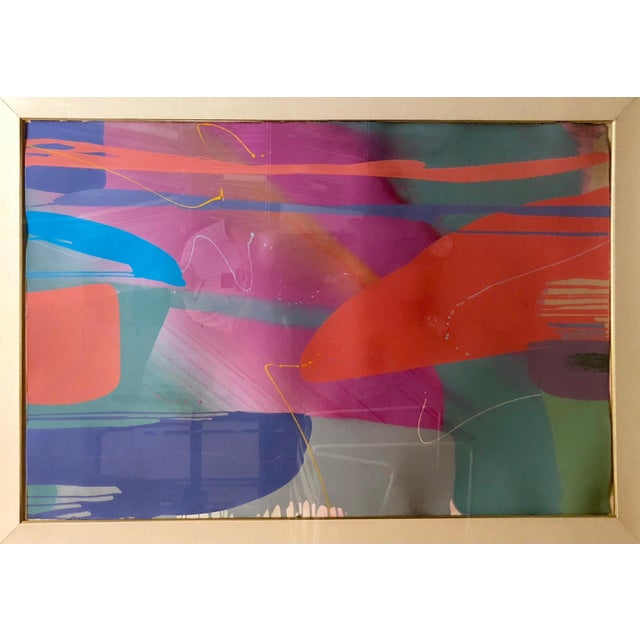 Abstract Expressionism Lamar Briggs, Monumental Texas Modernist Abstract Expressionist Color Field Acrylic Painting, c.1980s For Sale - Image 3 of 8