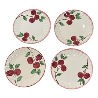Vintage 1940s Blue Ridge Southern Potteries "Crab Apple" Dinner Plates - Set of 4 For Sale