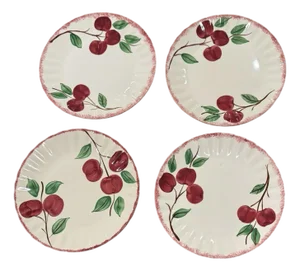 Vintage 1940s Blue Ridge Southern Potteries "Crab Apple" Dinner Plates - Set of 4