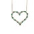 Modern 14k Yellow Gold Heart Necklace With Emeralds and Diamonds For Sale - Image 3 of 10
