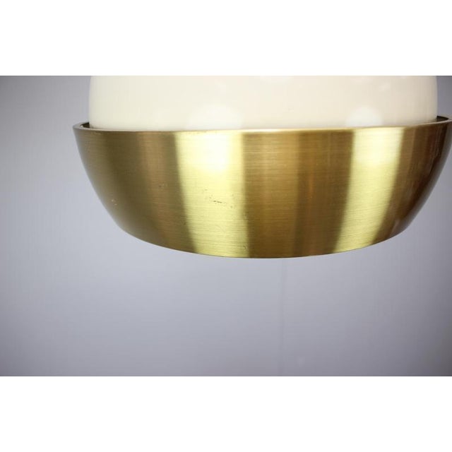 1970s Mid-Century Modern European Space Age Brass and Metal Pendant Lamp, 1970s For Sale - Image 5 of 13