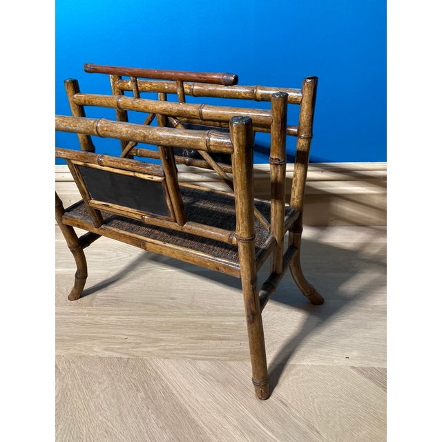 Antique 19th Century English Victorian Tortoise Bamboo Magazine Rack Stand For Sale - Image 14 of 15