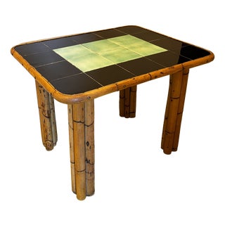 Bamboo Side Table attributed to Audoux & Minet, France, 1950 For Sale