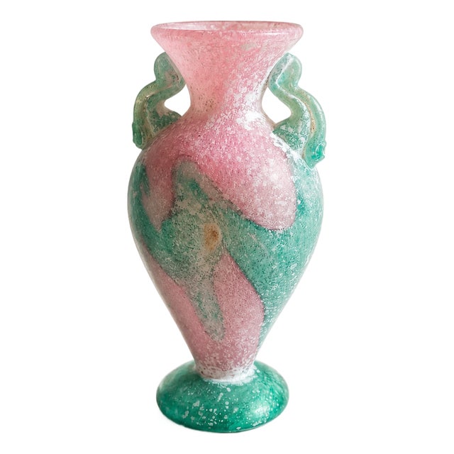 Murano Scavo Sommerso Glass Amphora Vase from Vetri Murano, 1980s For Sale