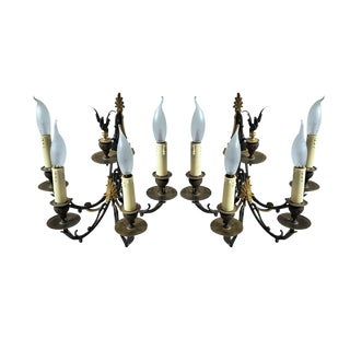 Empire Two-Color Bronze Wall Lights, Set of 2 For Sale