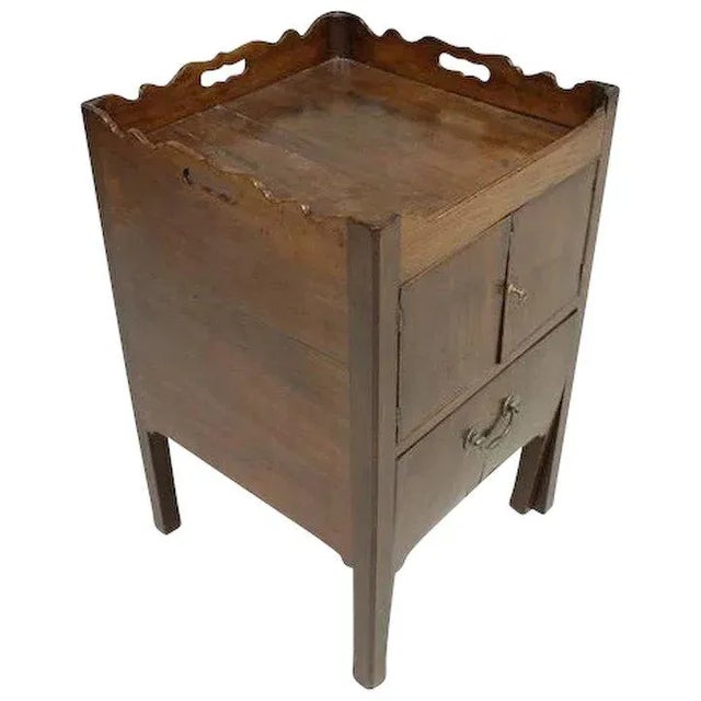 18th Century 18th Century George III English Mahogany Bedside Table Cupboard For Sale - Image 5 of 5