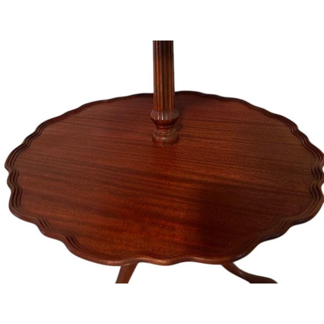 Wood 1950s 3 Tier Pie Crust Table For Sale - Image 7 of 9