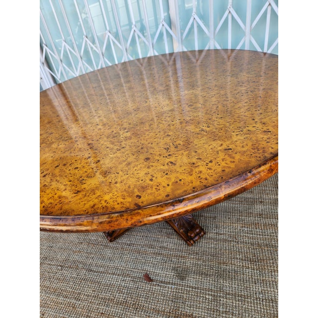 1960s Round BurlWood Dining Table For Sale - Image 4 of 4