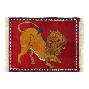Animal Pictorial Lion Shiraz Hand Knotted Wool Rug