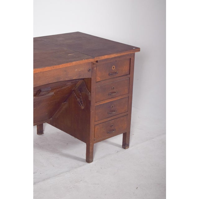 1950s Mid-Century Portuguese Desk with Tilting Top, 1950s For Sale - Image 5 of 15