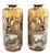 Japanese Satsuma Hexagonal Vases with Dragon and Rakan, Set of 2 For Sale
