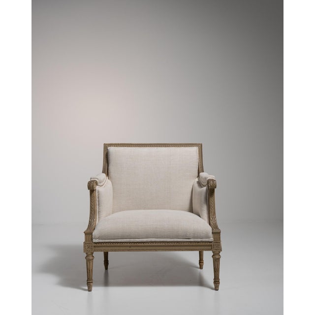 Wood 19th Century Louis XVI Cream Wood Bergere Chairs For Sale - Image 7 of 13
