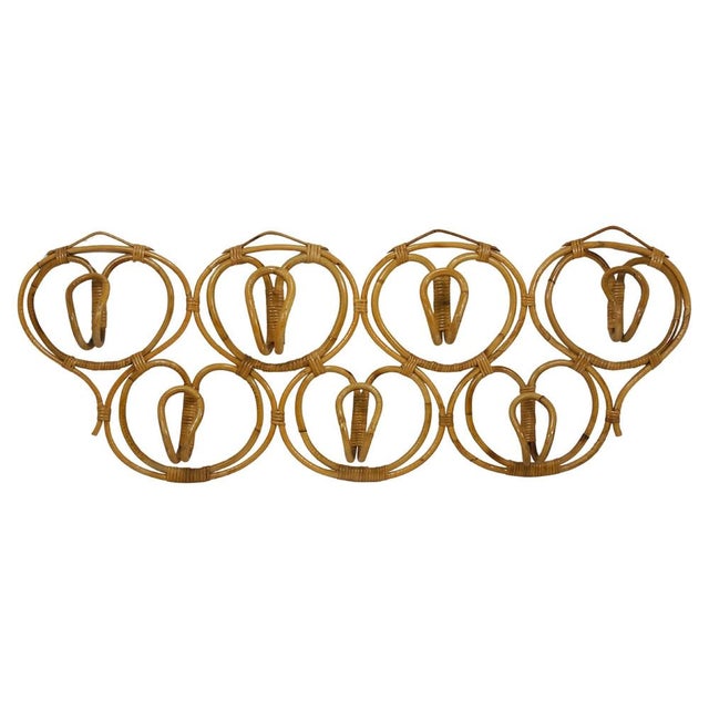 Large Rattan Wall Coat Rack attributed to Franca Helg & Franco Albini for Bonacina, Italy, 1960s For Sale - Image 15 of 15