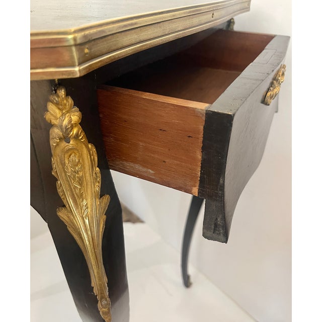 Wood French Napoleon III Ebonized Mechanical Writing Table & Vanity, 19th Century For Sale - Image 7 of 18