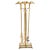 An exceptionally decorative vintage French five-piece fireplace tool set, circa 1950s, crafted in solid polished brass and...