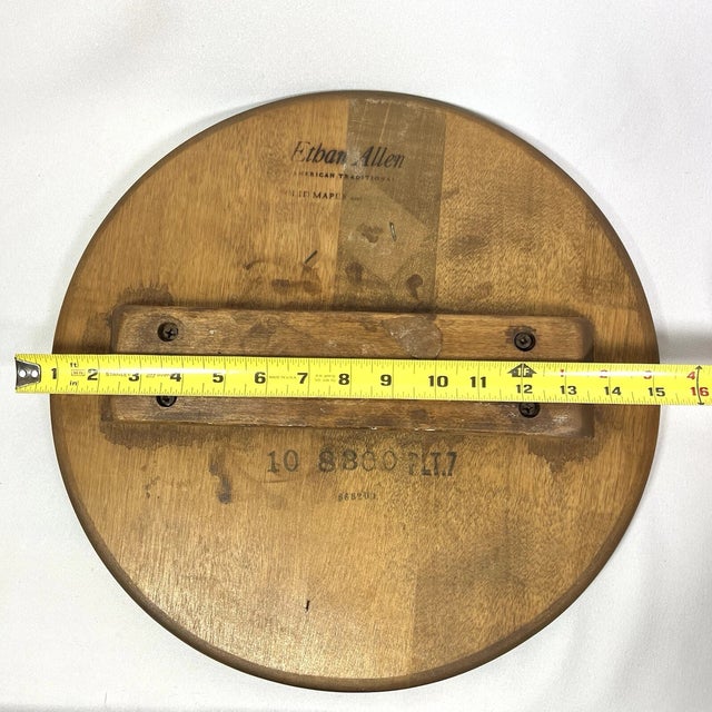 Wood Vintage MCM Ethan Allen Heirloom Maple Nutmeg Round Side Table For Sale - Image 7 of 10