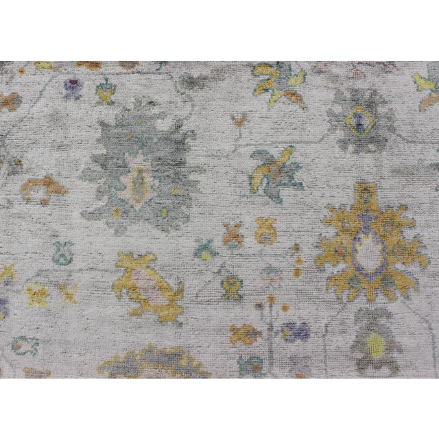 Early 21st Century Keivan Woven Arts Turkish Oushak Rug in Gray Border 10'2 X 14' For Sale - Image 5 of 10