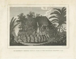 The Ceremonial Offering to Captain Cook in Hawaii, 1778, Paper