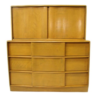 Mid Century 2 Pc. Sculptura Dresser Chest by Heywood Wakefield For Sale