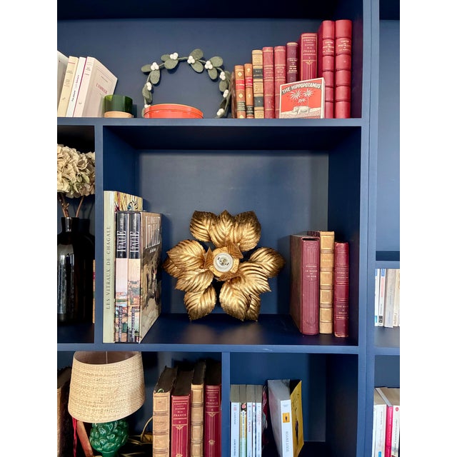 Wall Sconce with Petals in Gilded Sheet Metal, 1970 For Sale - Image 3 of 6