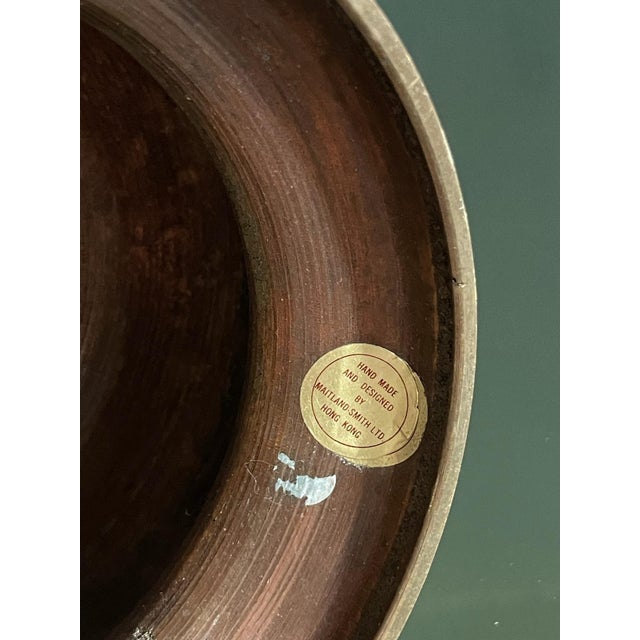 Vintage Maitland Smith Solid Brass Candlestick Holder Large For Sale - Image 6 of 6