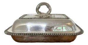 Edwardian Silver Plated Rectangular Entrée Dish, 1900s