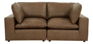 Cali Brown Leather Modular Loveseat