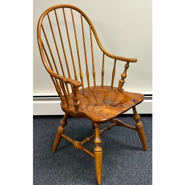 Ethan Allen Ethan Allen Country Craftsman Bowback Windsor Armchair For Sale - Image 4 of 11