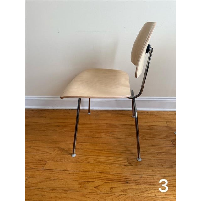 Eames Molded Plywood Dining Chair Metal Base Set of 4 For Sale - Image 13 of 18