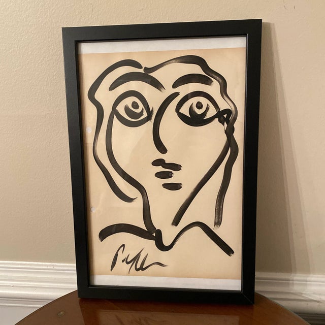 1970s Peter Keil Original Abstract Portrait Painting Black & White Series For Sale - Image 5 of 7