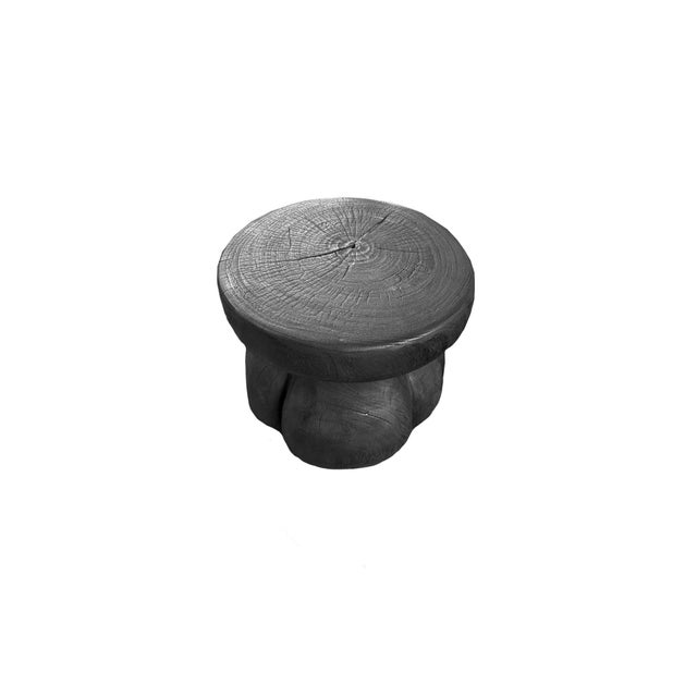 Not Yet Made - Made To Order Sculptural Mango Wood Side Table, Burnt Finish Modern Organic For Sale - Image 5 of 6