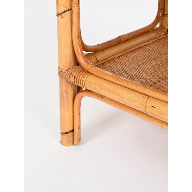 Italian Rectangular Coffee Table in Bamboo and Rattan attributed to Vivai del Sud, 1970s For Sale - Image 4 of 17