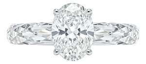 Kai Everlight 1.00ct Oval Lab Grown Diamond Faceted Sapphire Ring in 14k Gold (All Sizes Available)