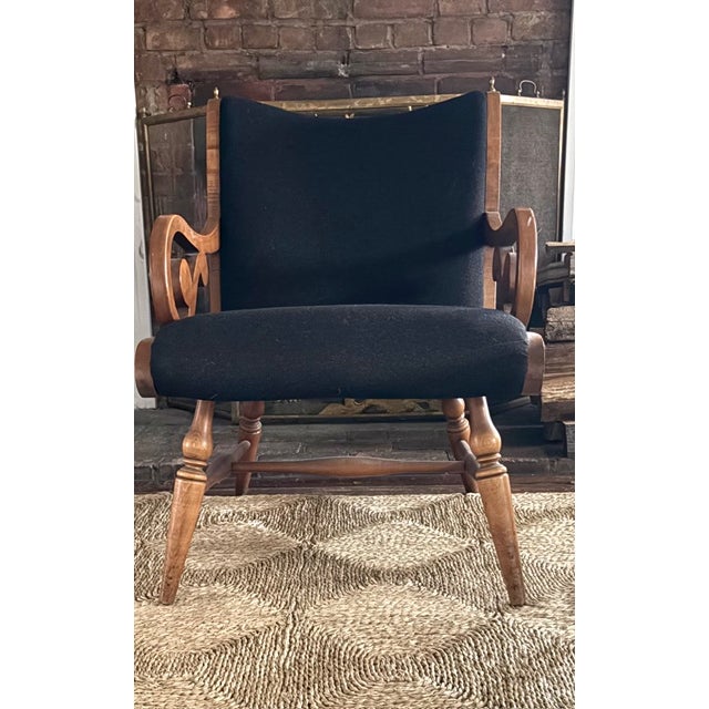 Mid Century American Biedermeier Style Scrolled Armchair For Sale - Image 9 of 9