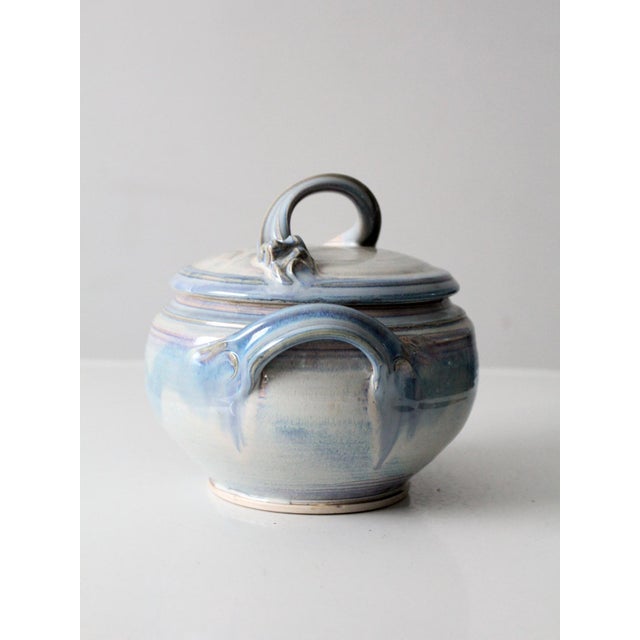 Vintage Studio Pottery Bowl With Lid For Sale - Image 6 of 15