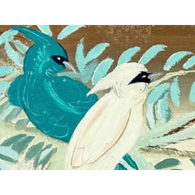 Mid-Century Modern Rare Vintage Lee Reynolds Vanguard Studios Monumental Asian Style Tropical Framed Oil Painting For Sale - Image 3 of 9
