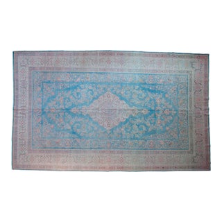 Vintage Distressed Meshed Carpet - 10'1" X 16'7" For Sale