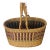 French Country Antique Market Basket Woven For Sale